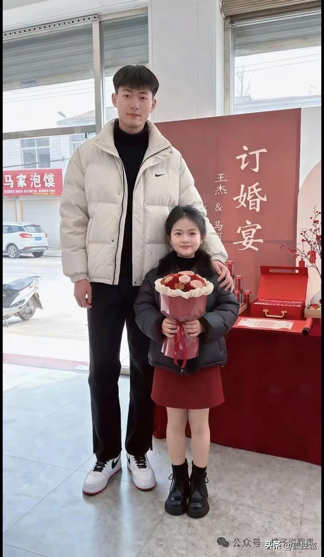 要不是看到后面订婚宴三个字

我还以为这是二婚带的孩子呢

这身高差会影响未来孩