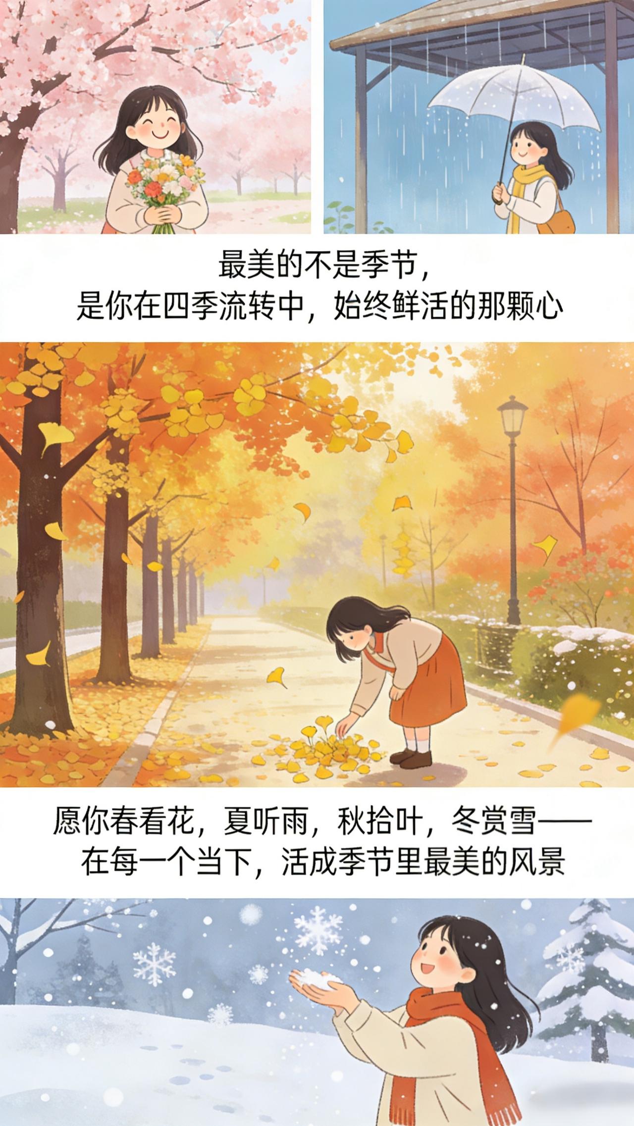 如果非要选一个“最美”的季节，我会毫不犹豫地说：当下这个季节最美。因为真正的美，