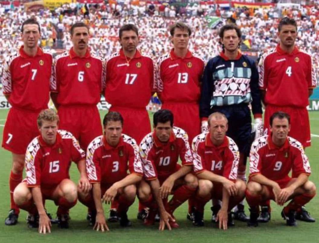 經典回眸- World Cup 1994 比利時國家隊🇧🇪比利時陣容後排左起