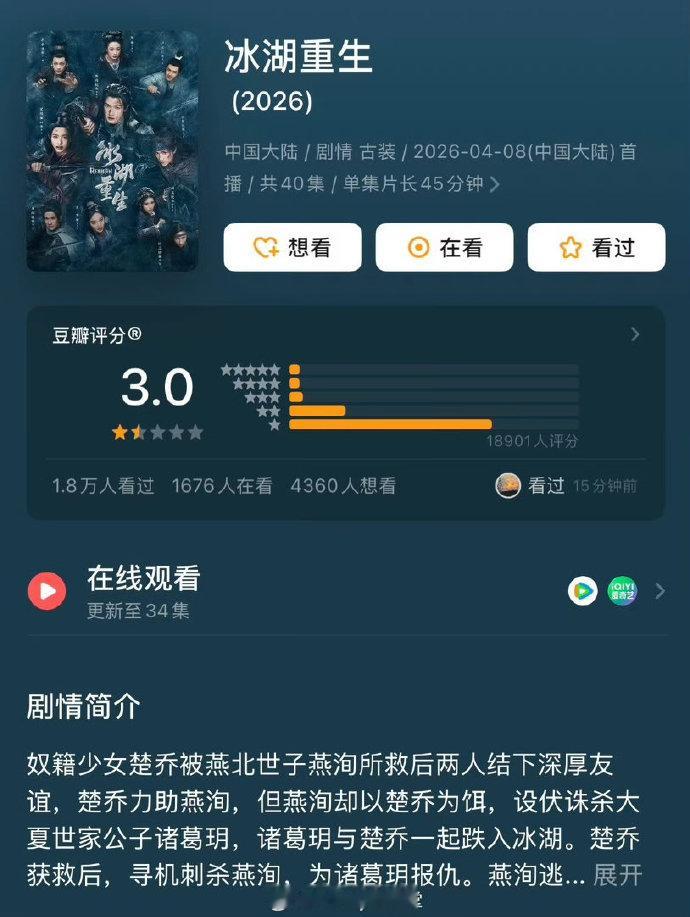 冰湖重生从3.2跌到2.9 《冰湖重生》豆瓣评分跌到2.9了 