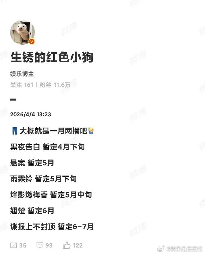 四大平台近期排播有想看的吗？ 