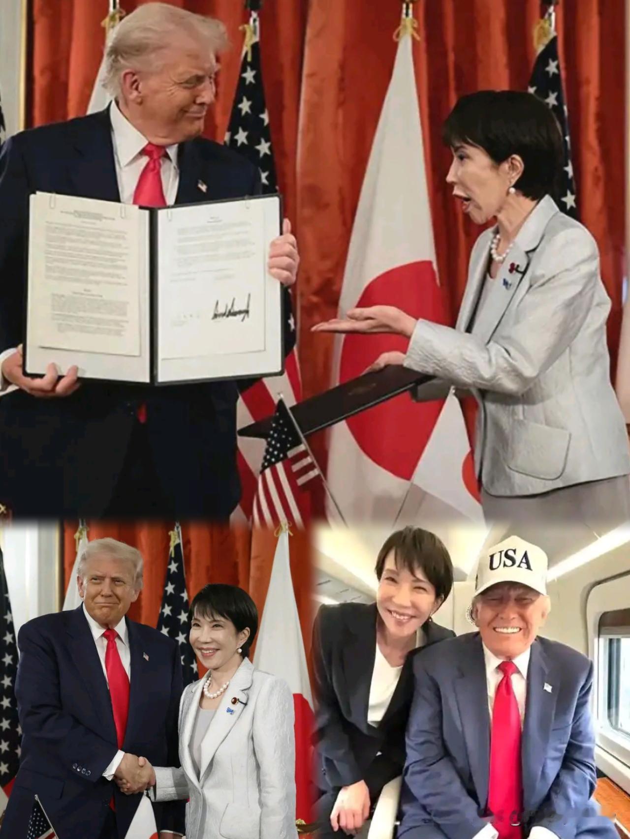 这下真的出名啦！
全世界都知道啦！

日本前首相安倍晋三与特朗普总统的亲密互动曾