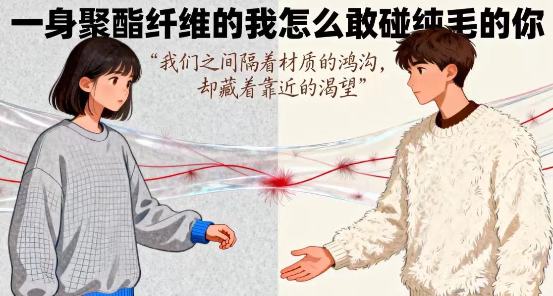 一身聚酯纤维的我怎么敢碰纯毛的你


偶然读到这句话，心像被细针轻轻刺了一下。