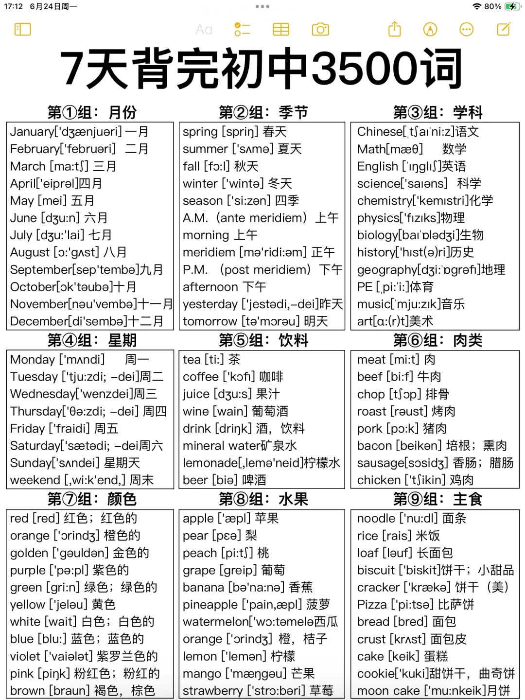 暴涨词汇量！太顶了🔥分类背诵英语3500词！