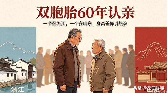 双胞胎分离近60年认亲，浙江山东长大，身高相差一头引热议