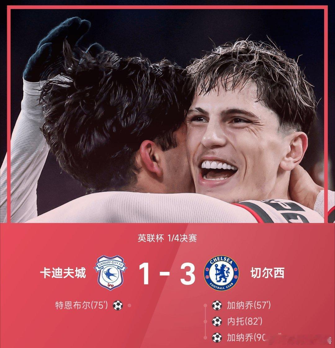 孙颖莎听黄公主高歌一曲卡迪夫城1比3切尔西英联杯 切尔西3-1战胜卡迪夫城。上半