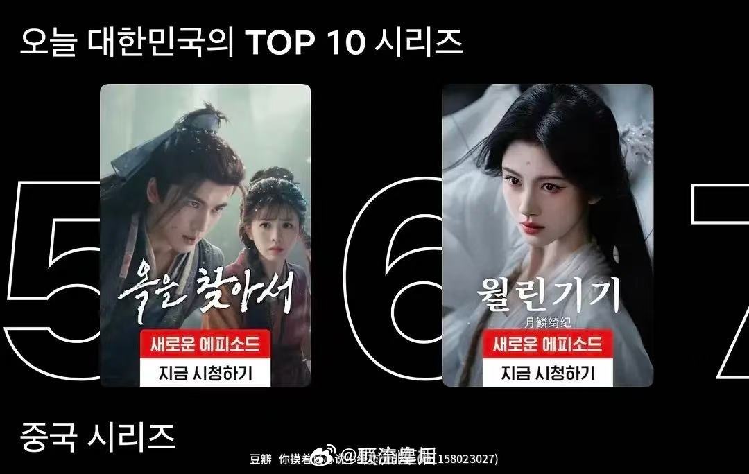 月鳞绮纪数据 你有如此貌美的鞠婧祎进入韩国网飞🤤月鳞网飞封面大大的小鞠，女顶好