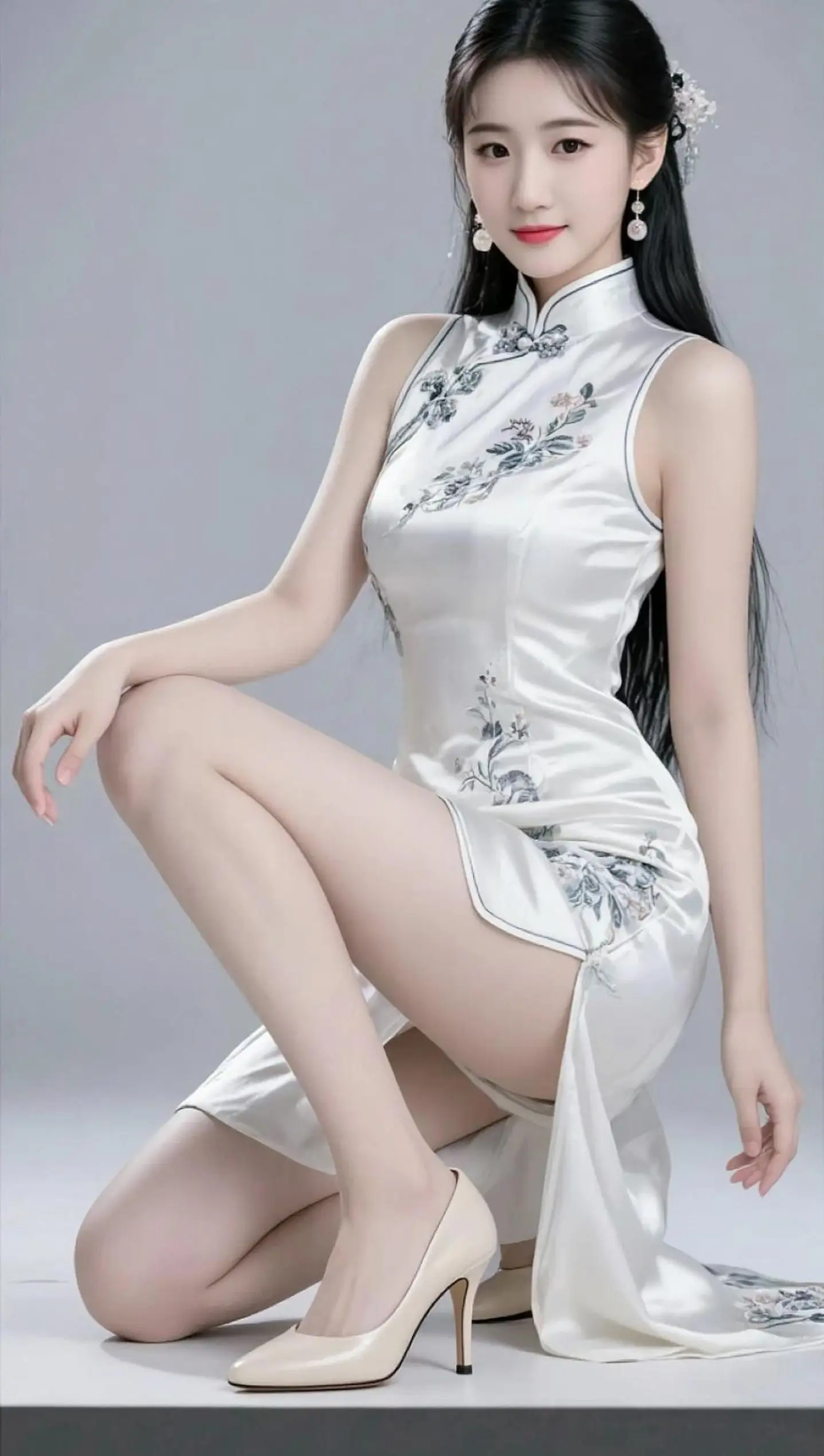 AI素锦旗袍照 ai创作