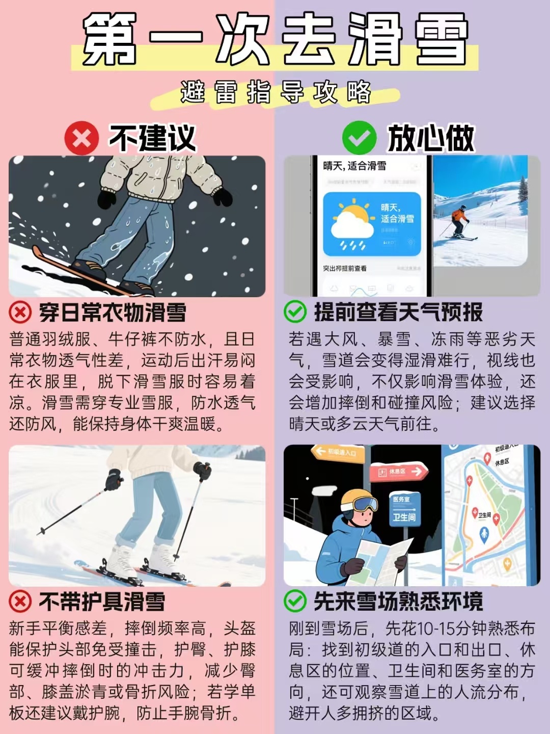 新手滑雪就怕花冤枉钱[允悲]第一次去玩的话查一下滑雪场提供哪些装备，能在滑雪场租