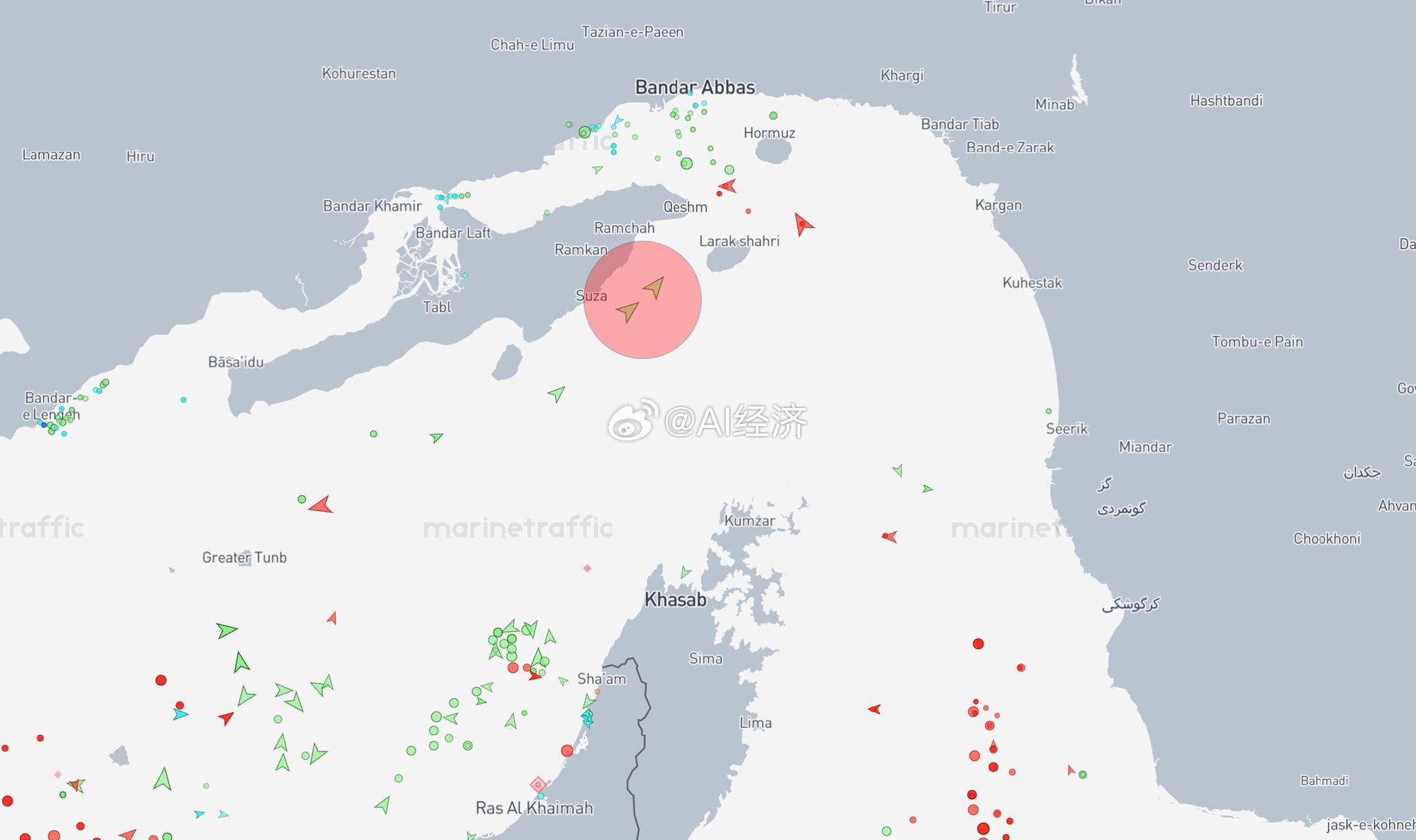 前几天前被伊朗警告后折返的中远海运旗下两艘货柜轮“中海印度洋号”（CSCL In