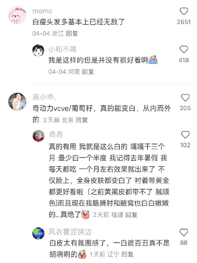 皮肤白的女生变美门槛应该很低吧! ​​​