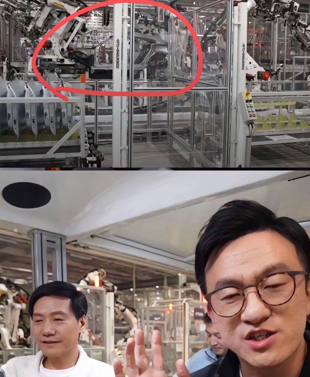 昨天雷总跨年直播间里，看到了正在厂线上的 小米 YU7[喵喵] 