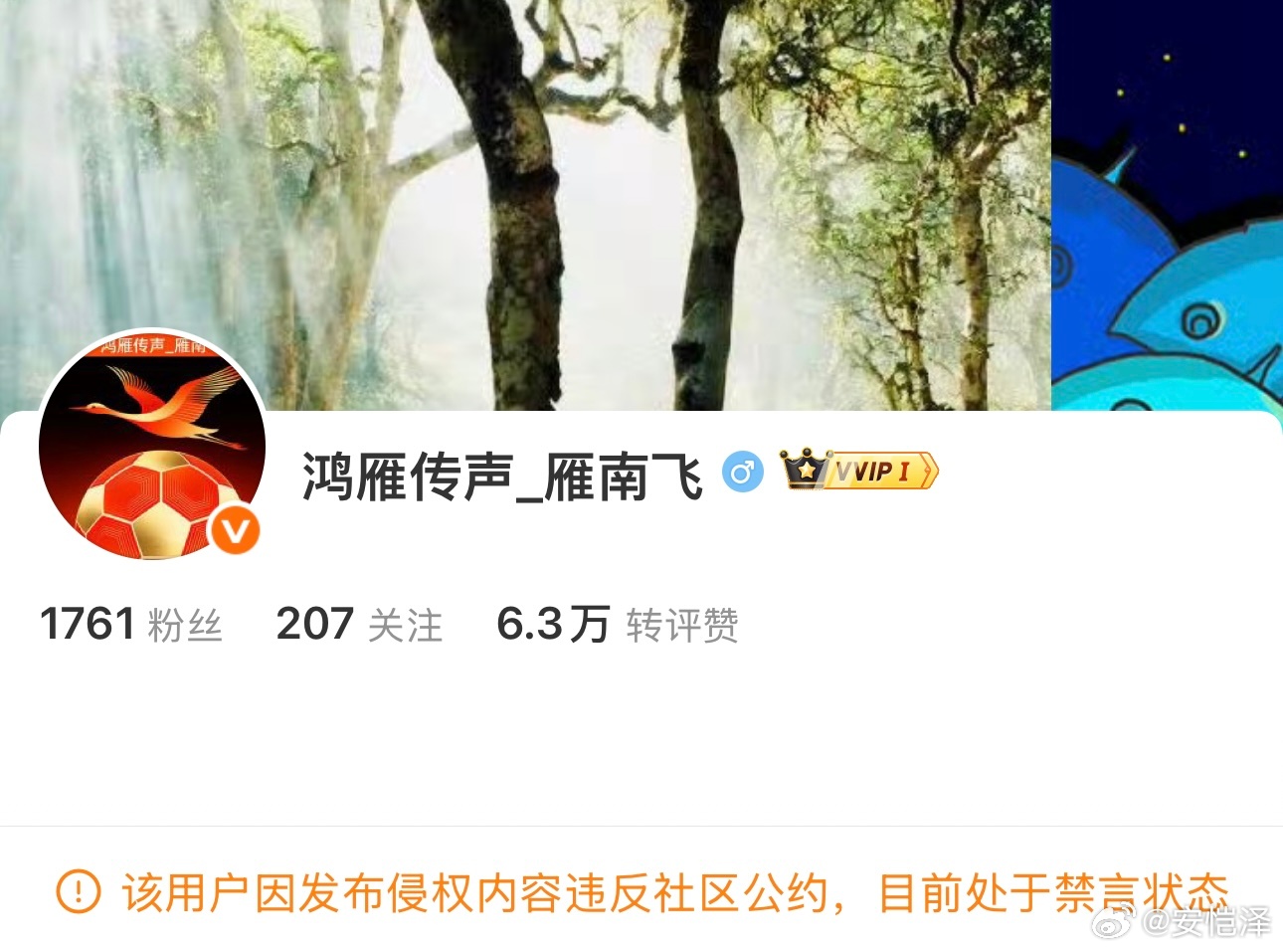 被微博禁言的雁南飞在小抖发文称：将向🇨🇳国家版权局举报去年曼努埃尔杯违规直播