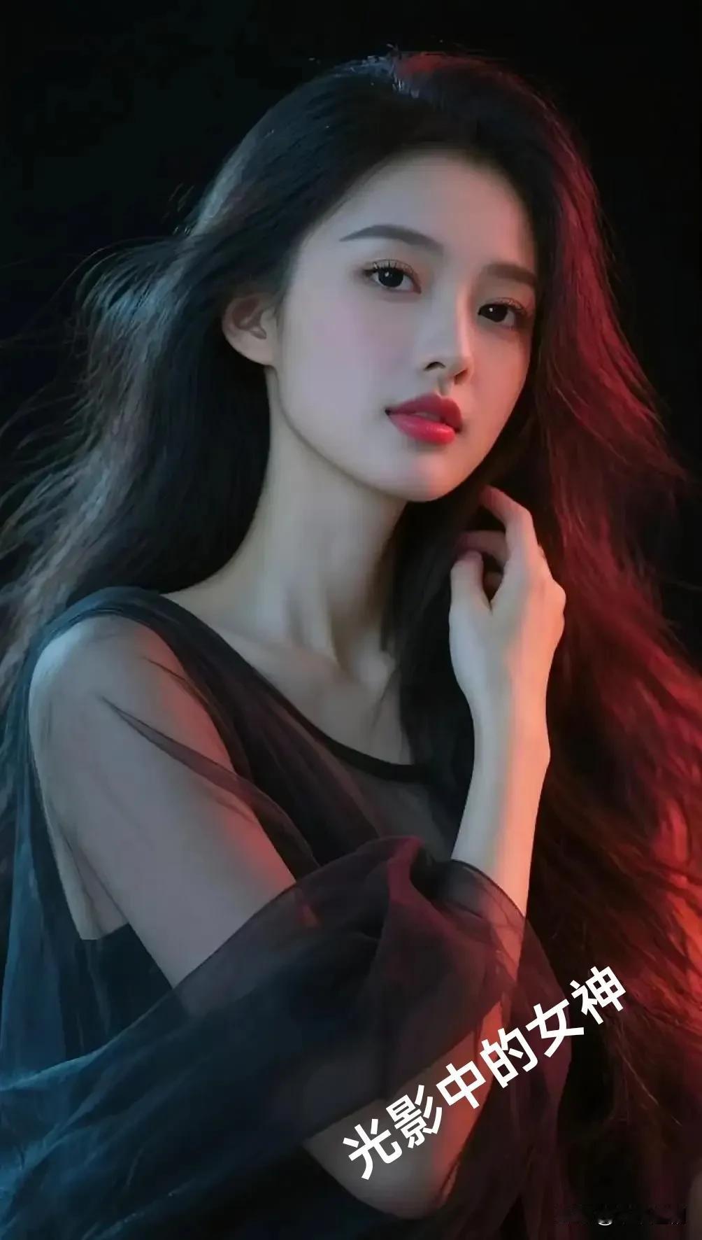 女人味是指女人什么?
黑纱轻曳，在红与黑的光影交织间，她是暗夜中绽放的神秘花，每