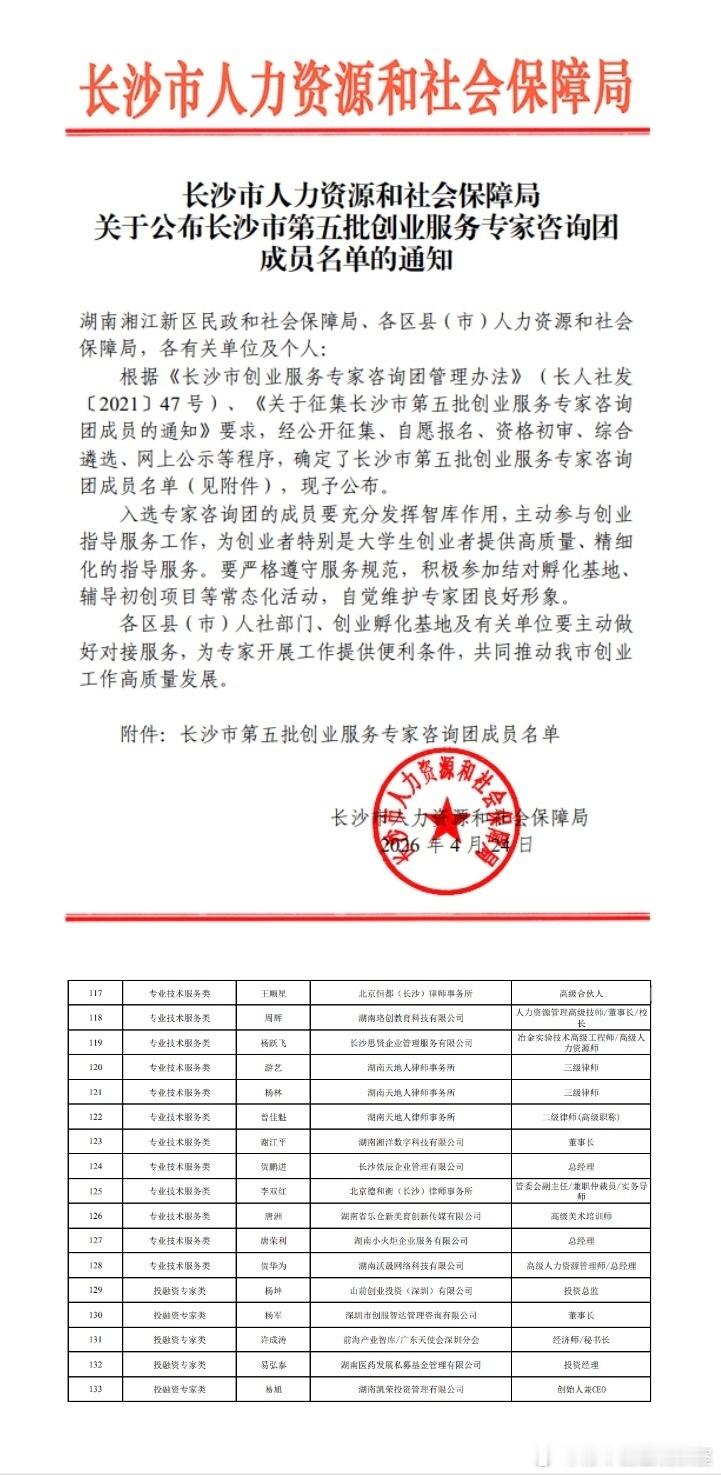 最近整个湖南省及各县市对创新创业的支持还是显而易见的创服智达杨军聘任长沙市创业服