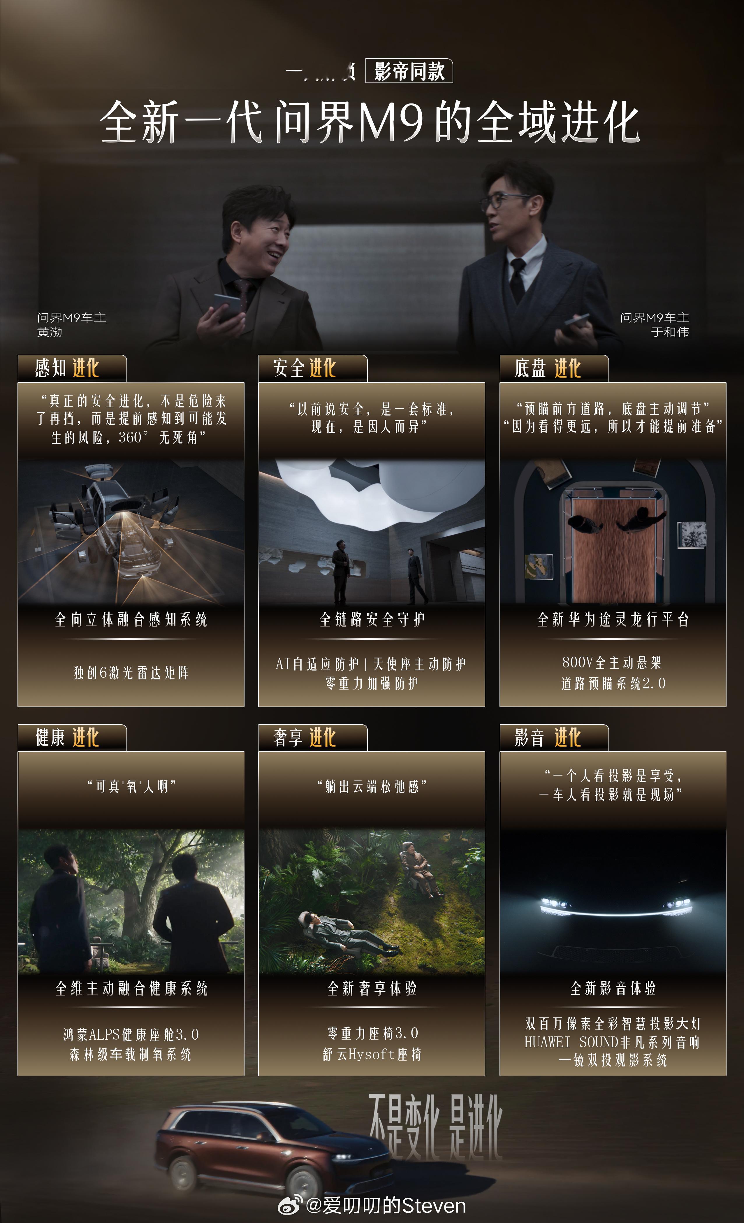 全新一代问界M9不是单纯的升级硬件，而是整车体验彻底的进化。问界m9