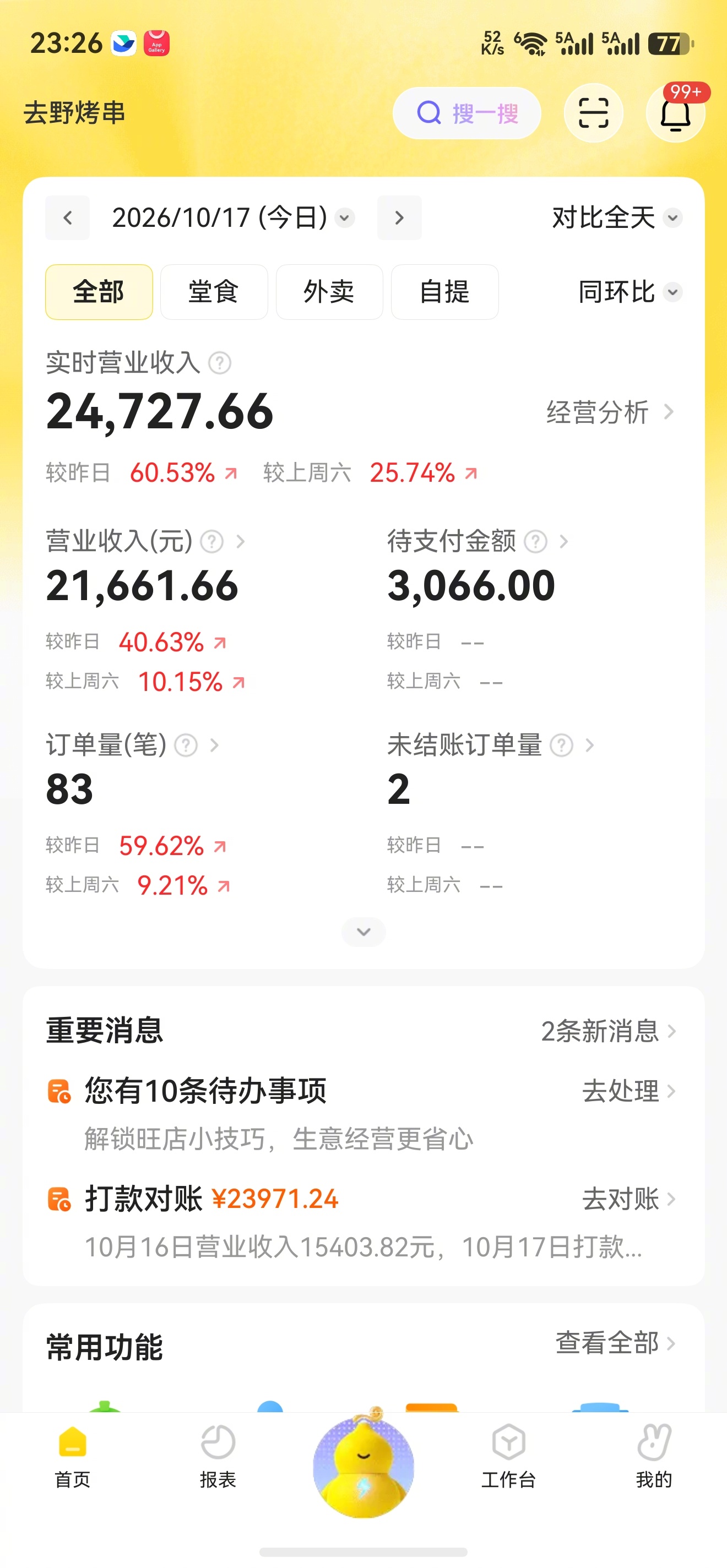 韩路去野烤串店经营总结 昨天在店里和汽车、数码大V喝多了，回家睡了，今天才公布营