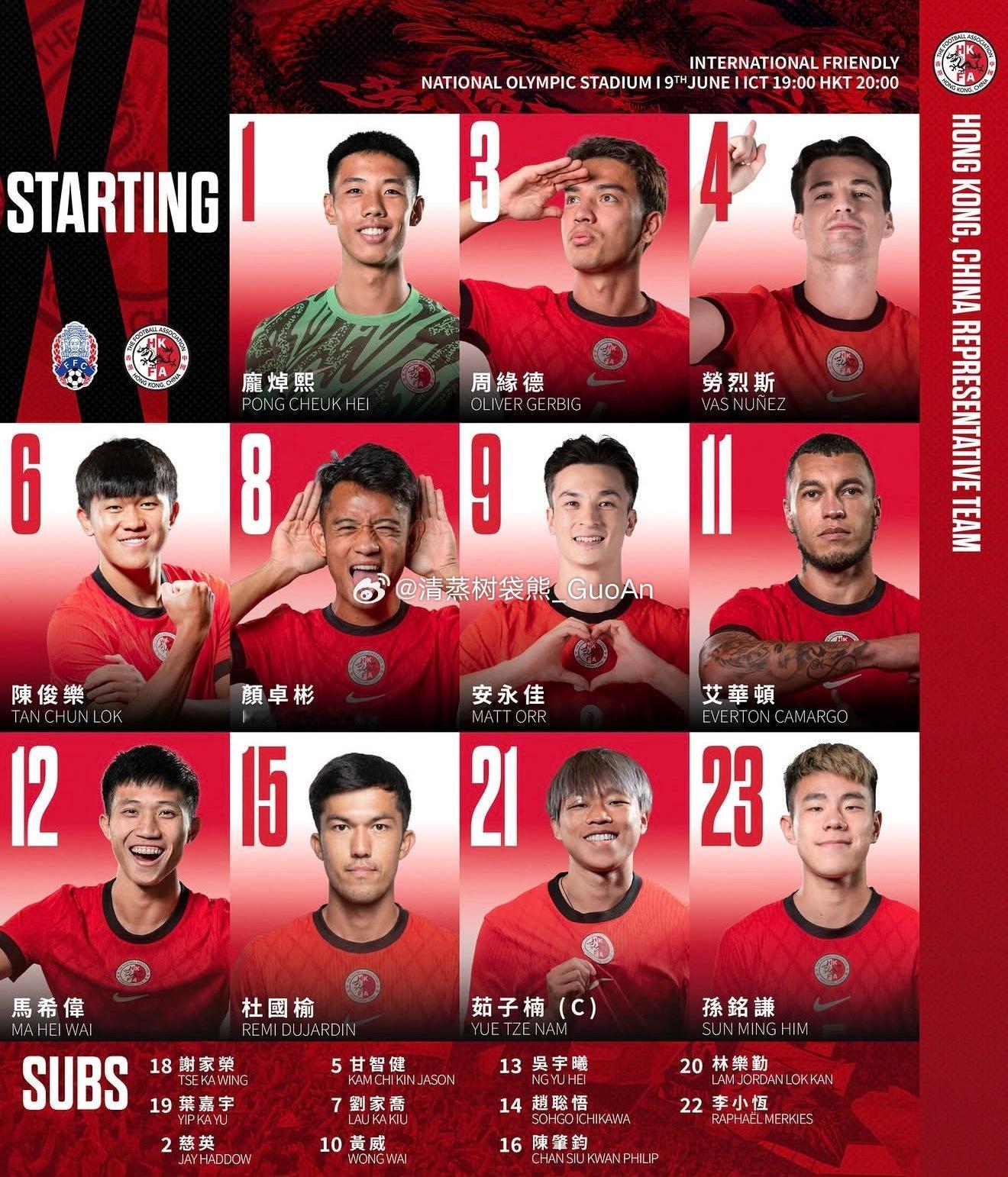 昨晚进行的国际足球友谊赛，中国香港代表队客场0-2不敌柬埔寨。国安球员茹子楠继续