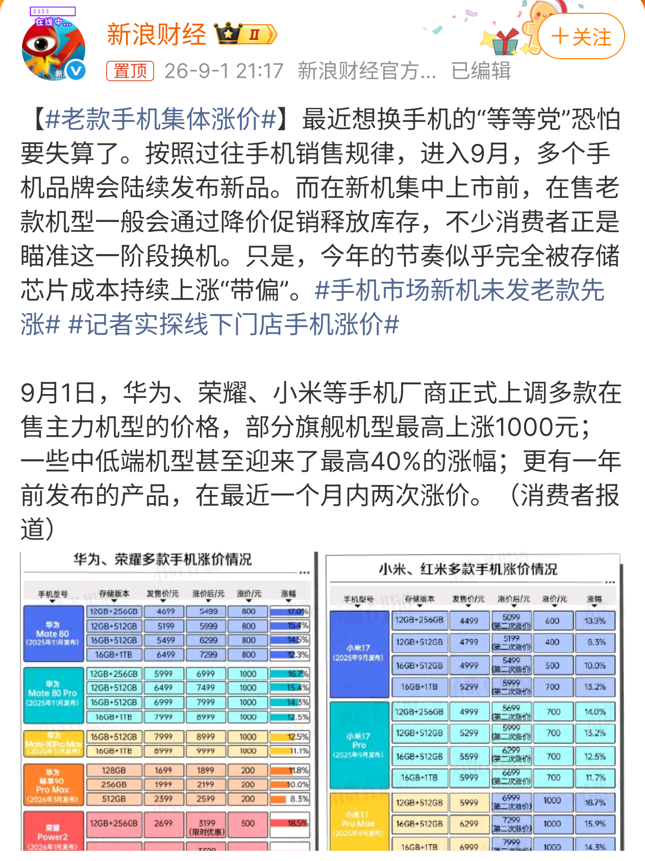 老款手机集体涨价 涨价不买不就完了，又不是不能用[doge] ​​​