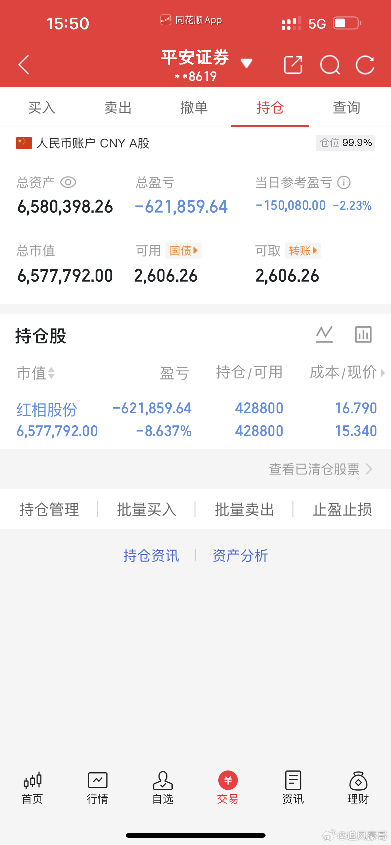 3月11日，（2026第8天）以500w本金正式启航“500到1500”翻倍挑战