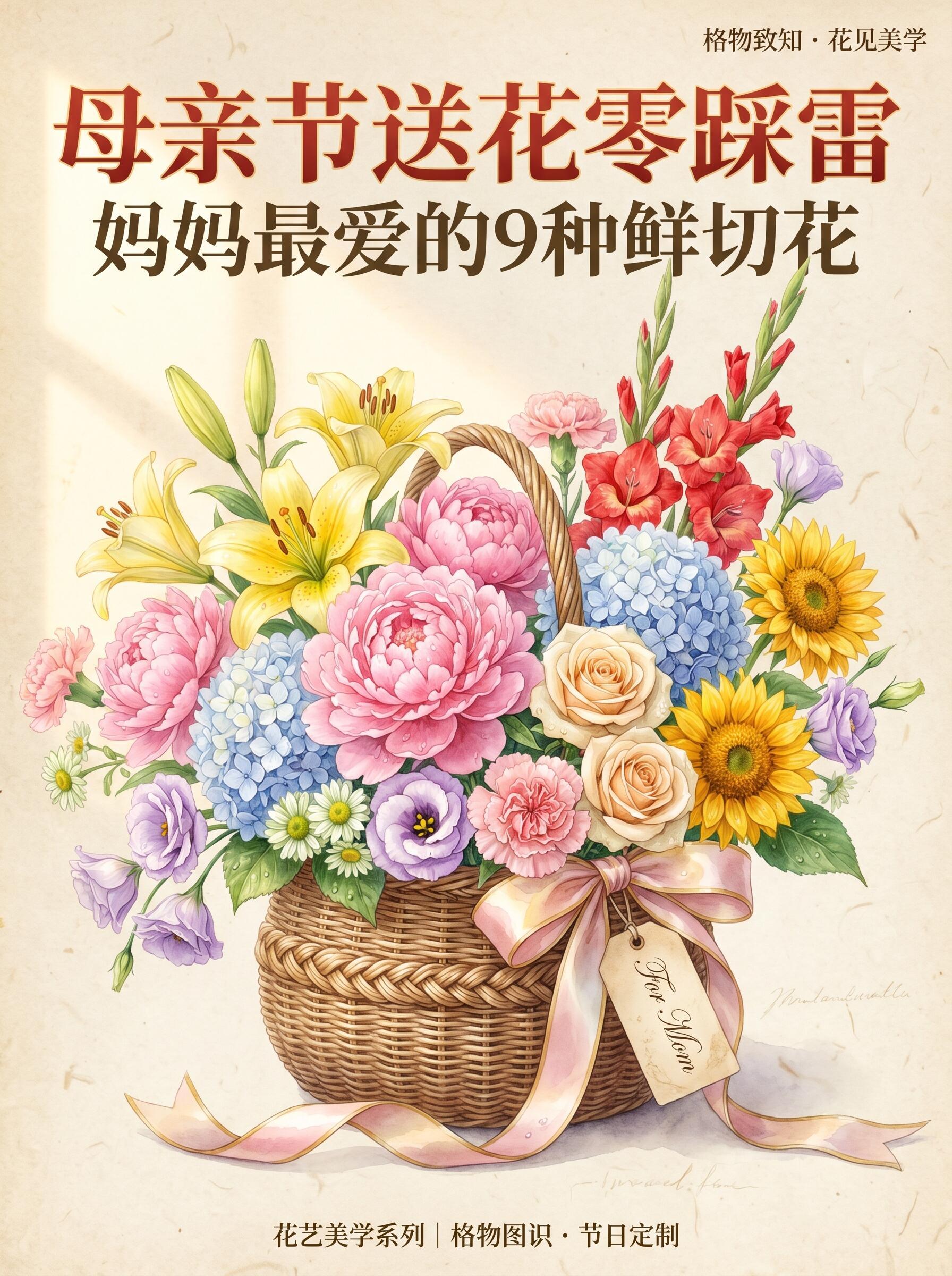 母亲节送花零踩雷，妈妈最爱的9种鲜花！异地也能送母亲节30分钟异地送礼成主流