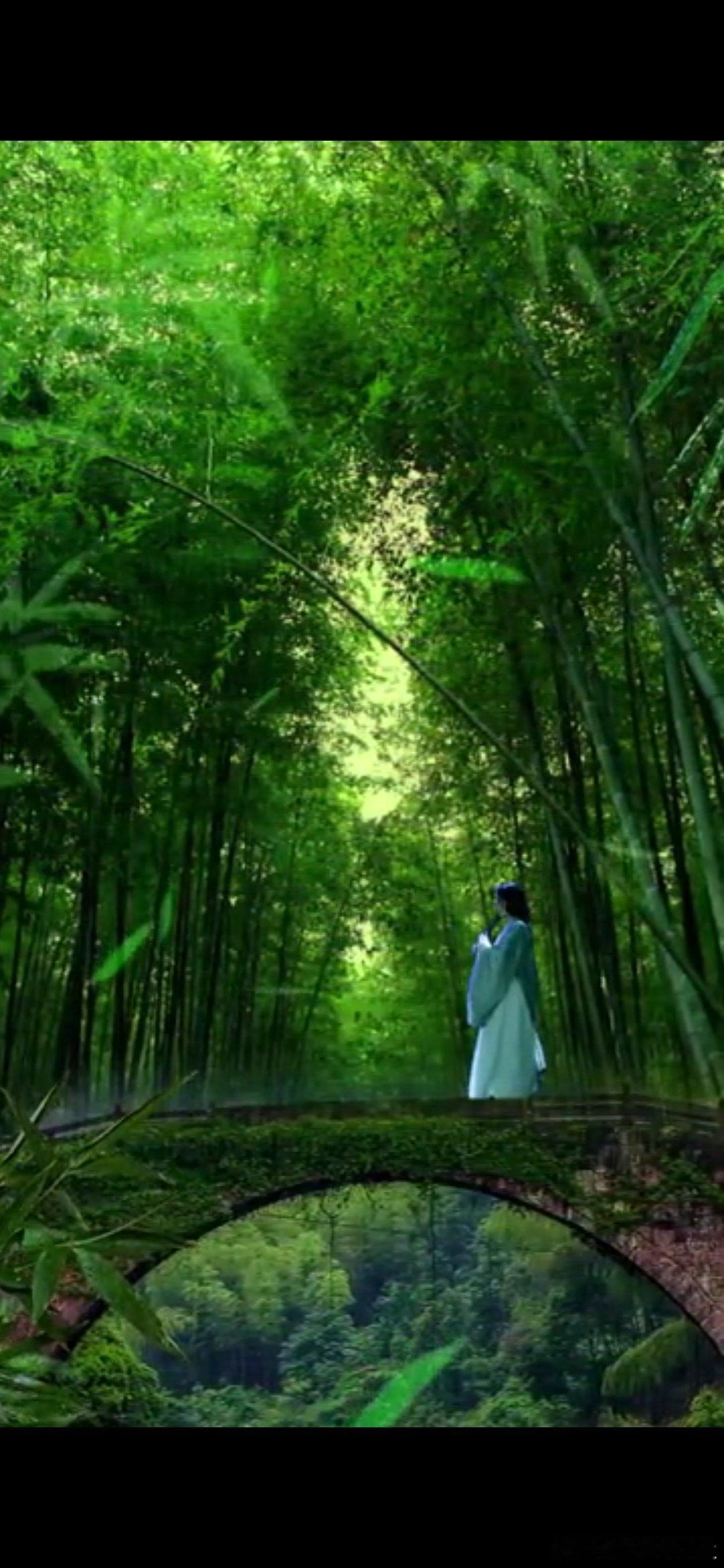 #情感#                      《无题》竹枝袅袅摇湘簟，兰影