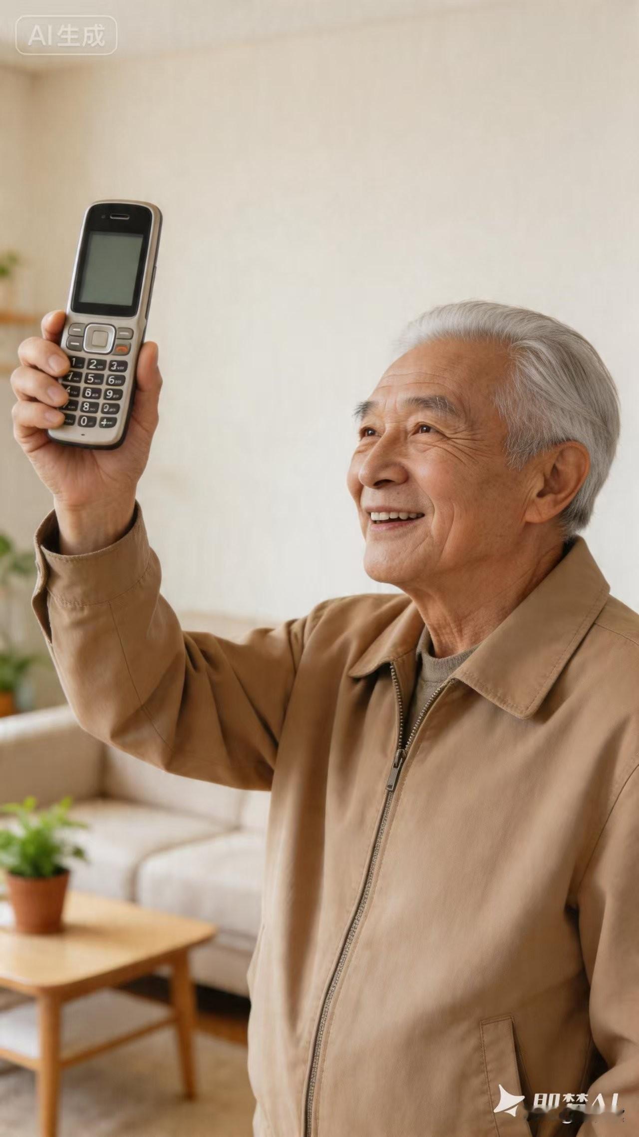 G哥说：今天下午公公高兴的到处打电话，说他手机好使了。

这个手机是今年一月份花