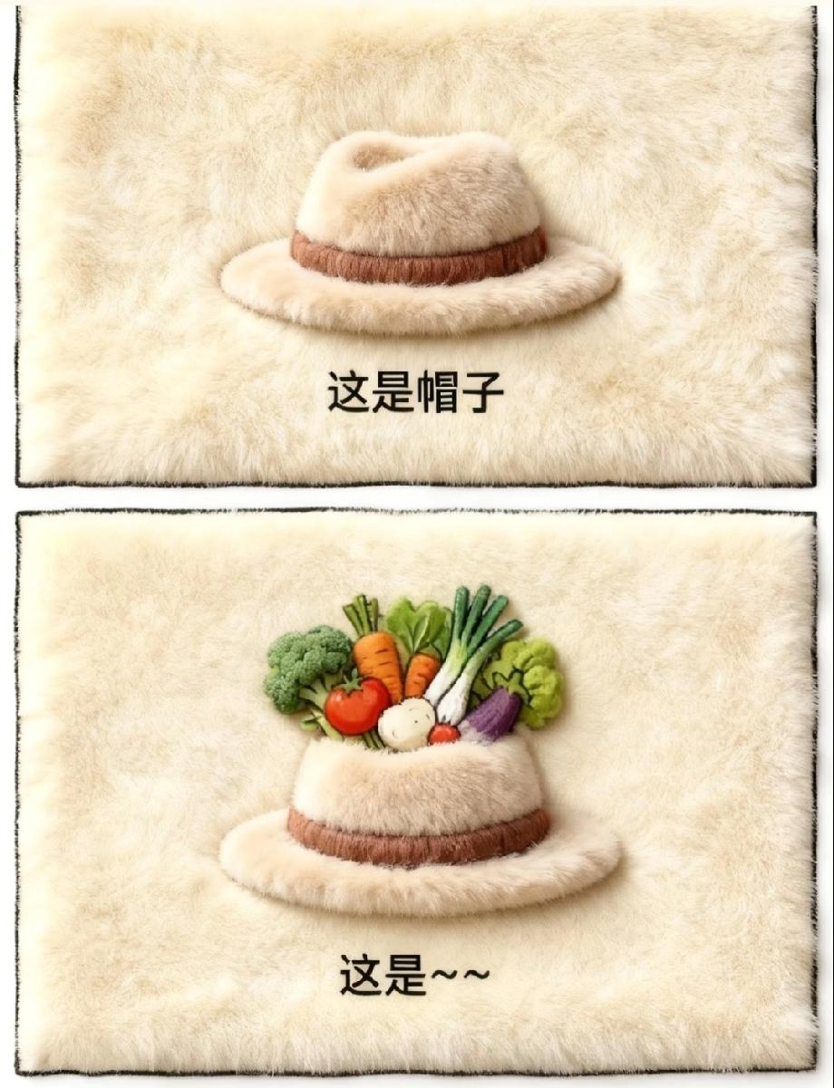 现在的毛绒刺绣都这么会玩？这“帽子”的操作，我看了3遍才反应过来，你呢？