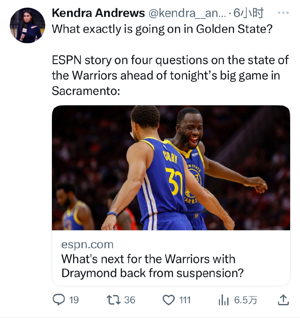 #勇士内部人员不满维金斯##金州勇士# ​ 维金斯本赛季至今场均得到11.8分4