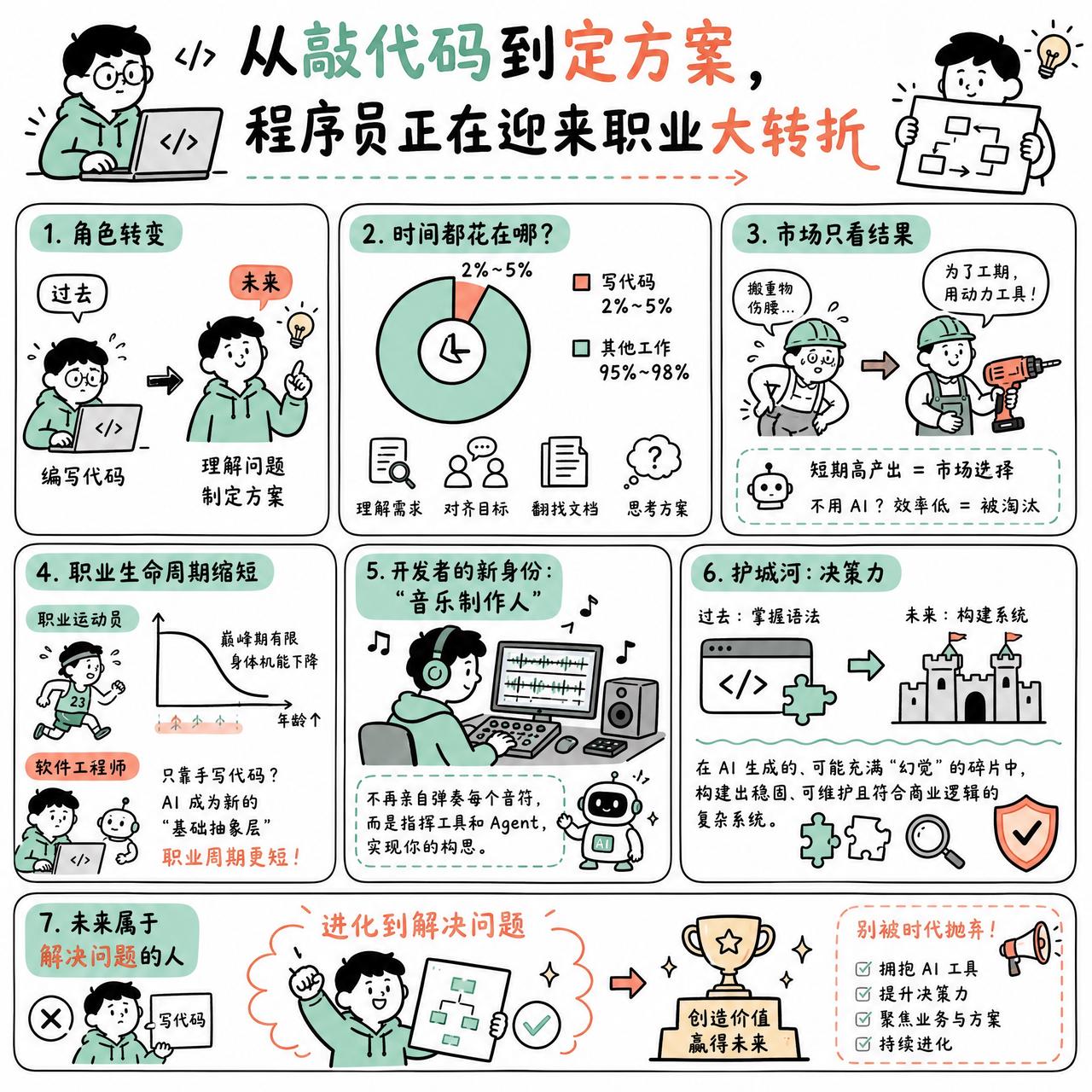 【从敲代码到定方案，程序员正在迎来职业大转折】

快速阅读：AI 正在将软件开发