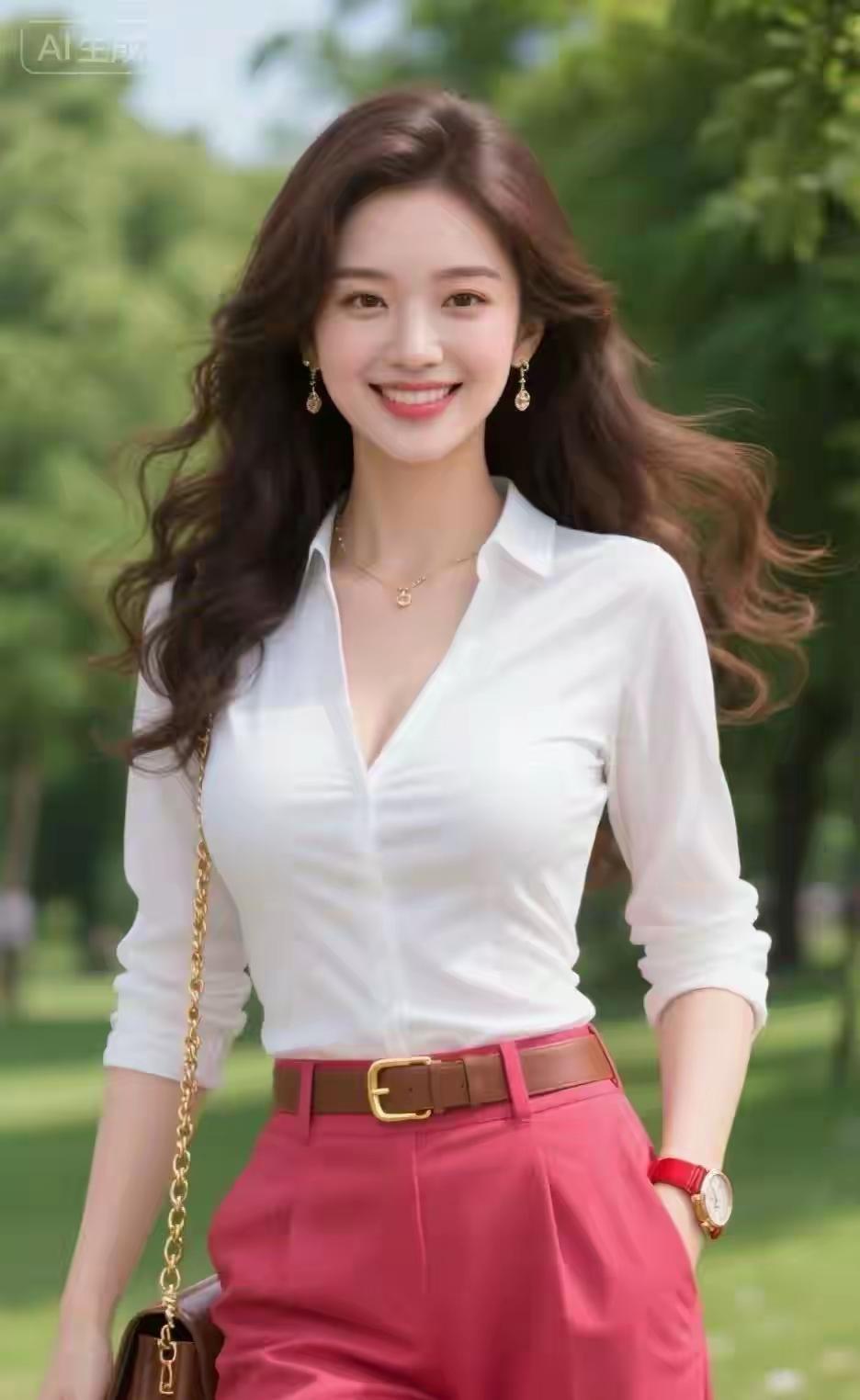 四块玉·佳人
貌若仙，颜如莲，
秀发如云眼含烟，
一颦一笑风情现。
问富贤，好姻