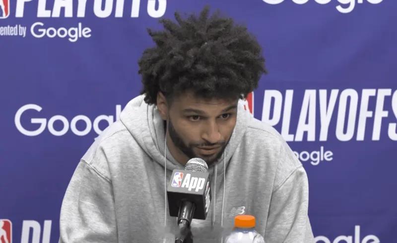 NBA季后赛当日，掘金客场不敌森林狼，贾马尔·默里赛后现身受访，直言球队开局的失