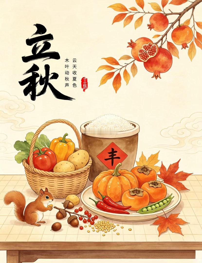立秋啦🍂今晚19点戌时开始，正式进入农历7月申月！！在戌时之前依旧属于农历6月