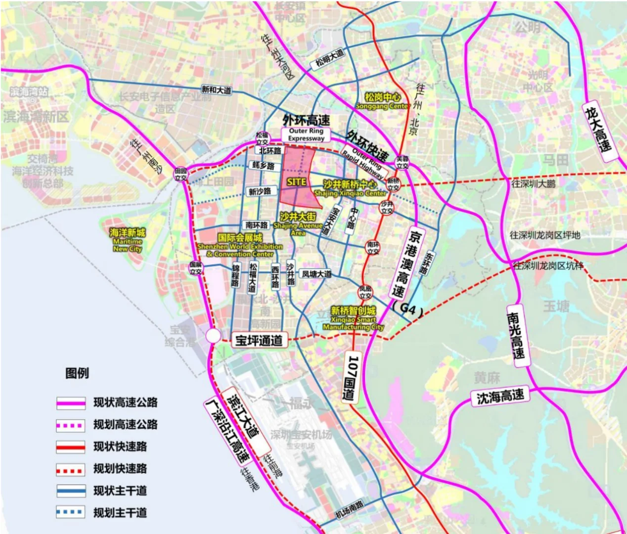 深圳宝安区沙井大街片区道路交通区位图