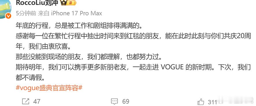 刘冲 没到场的朋友都努力过 ​​​