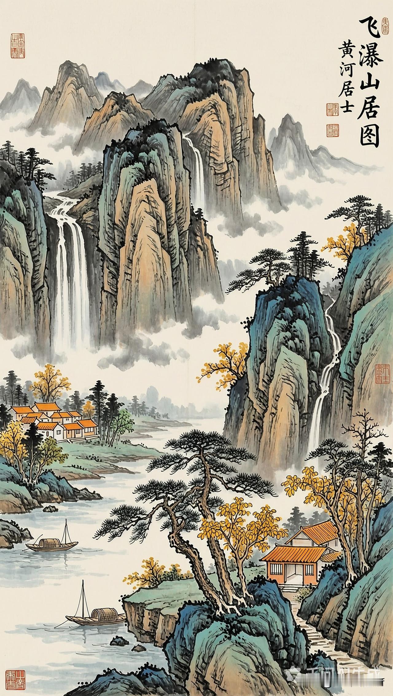 飞瀑流泉，山水如画，静享黄河居士的世外桃源。
