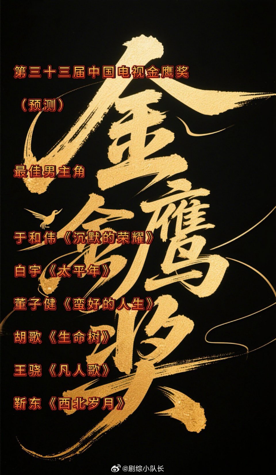 金鹰奖视后热门名单流出，我最看好杨紫冲奖！刚拿下白玉兰视后，还手握《生命树》《国