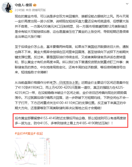 前面连续做空今晚一波回踩走到4158附近，今天节奏打的那叫一个畅快淋漓，方向如明