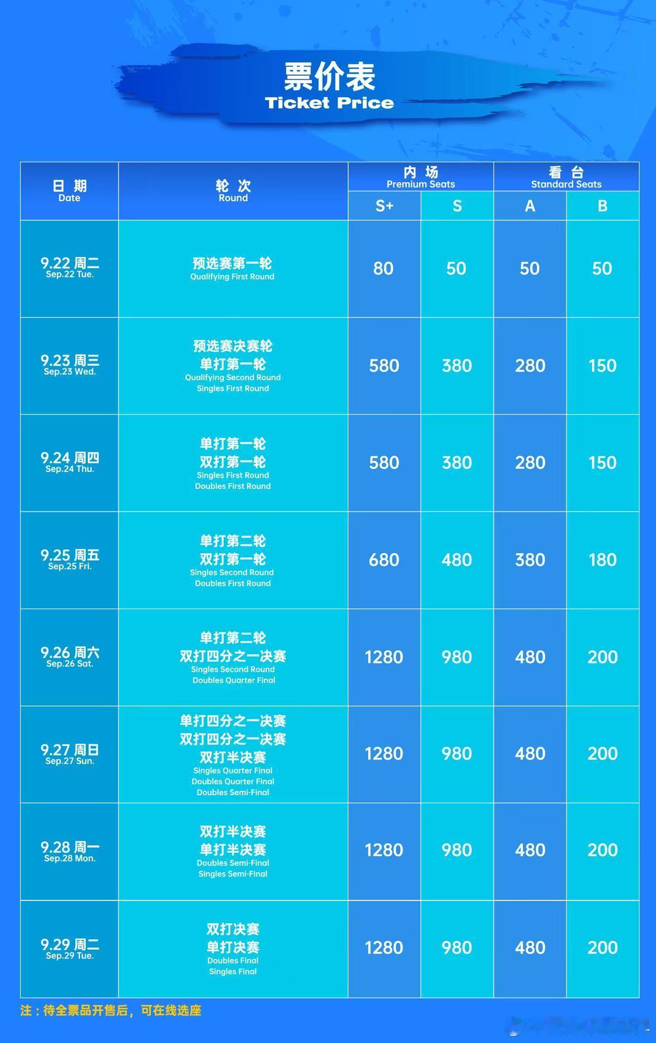 杭州网球公开赛 2026ATP250杭州网球公开赛将于9月22日至9月29日在杭