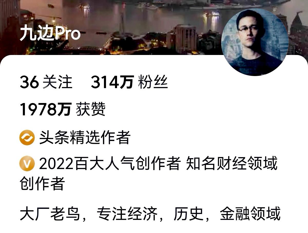 发现网络大V九边Pro是个神奇独特的存在，他从不参与国际国内有争议的话题讨论，对