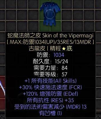 暗黑二重制版战网拍卖极品之蛇魔法师之皮
蛇魔法师之皮，蛇皮，暗金衣服，非赛。
1