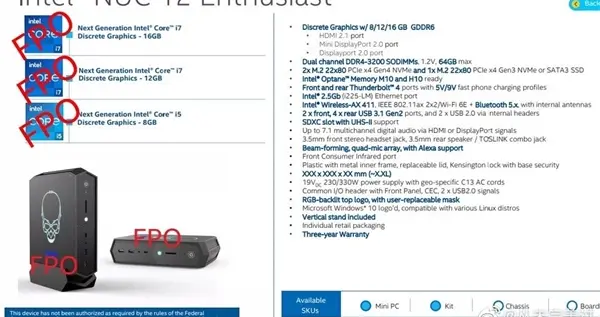 显卡|Intel NUC 12发烧版首曝：12代酷睿、Intel独立显卡