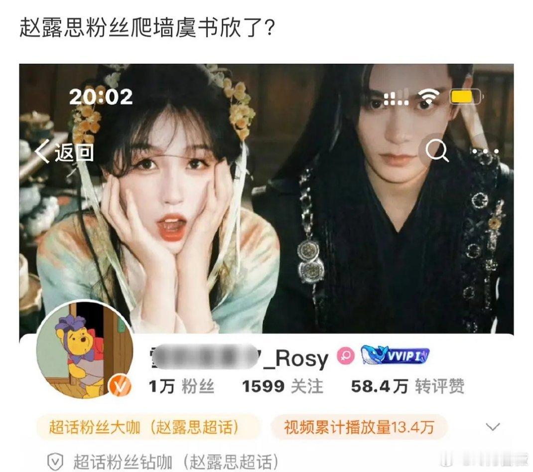 赵露思粉丝爬墙虞书欣 