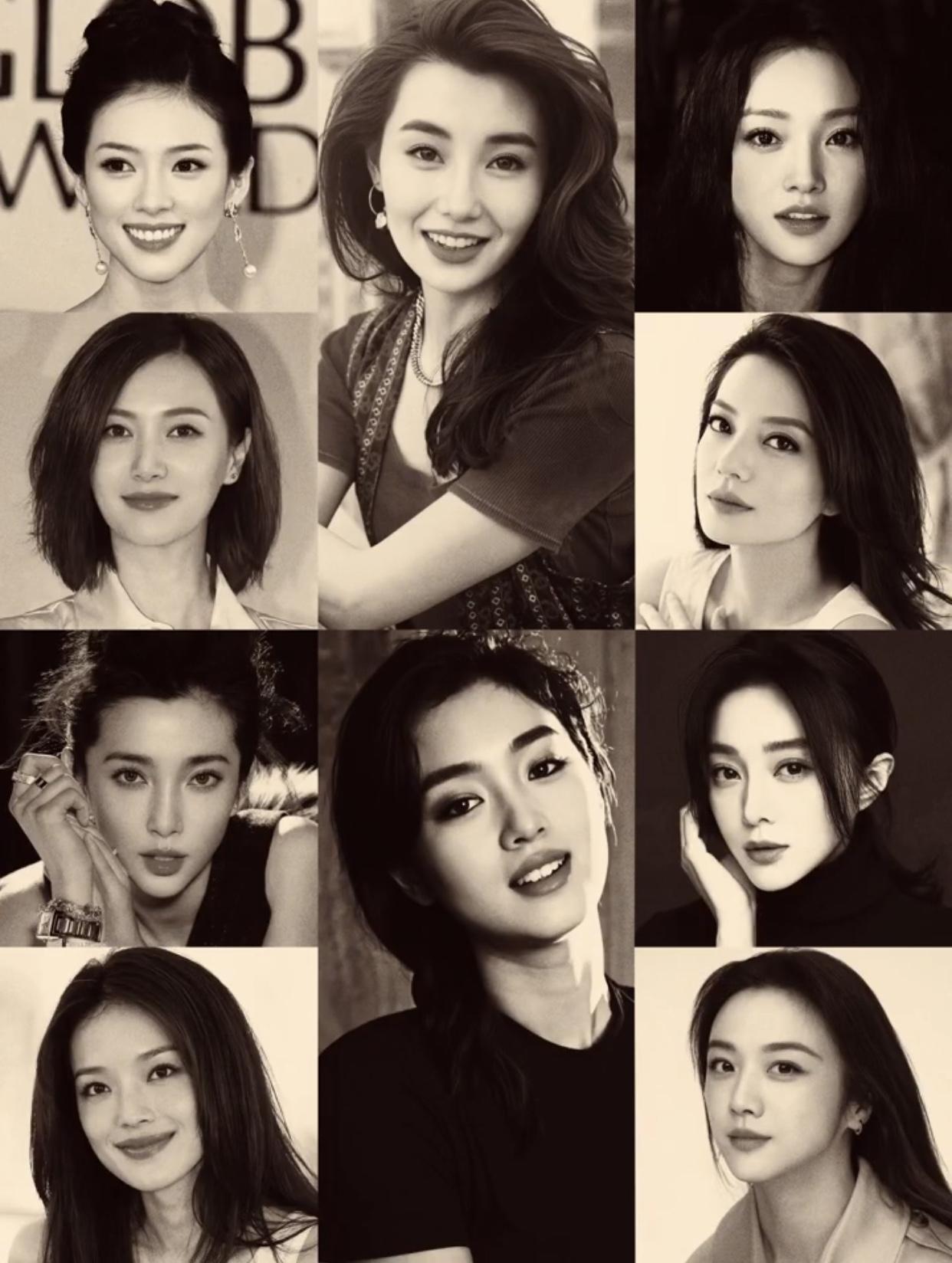 娱乐圈很有标识的几张脸，
美得各不相同，
都说章子怡天生就是大屏幕的脸360度无