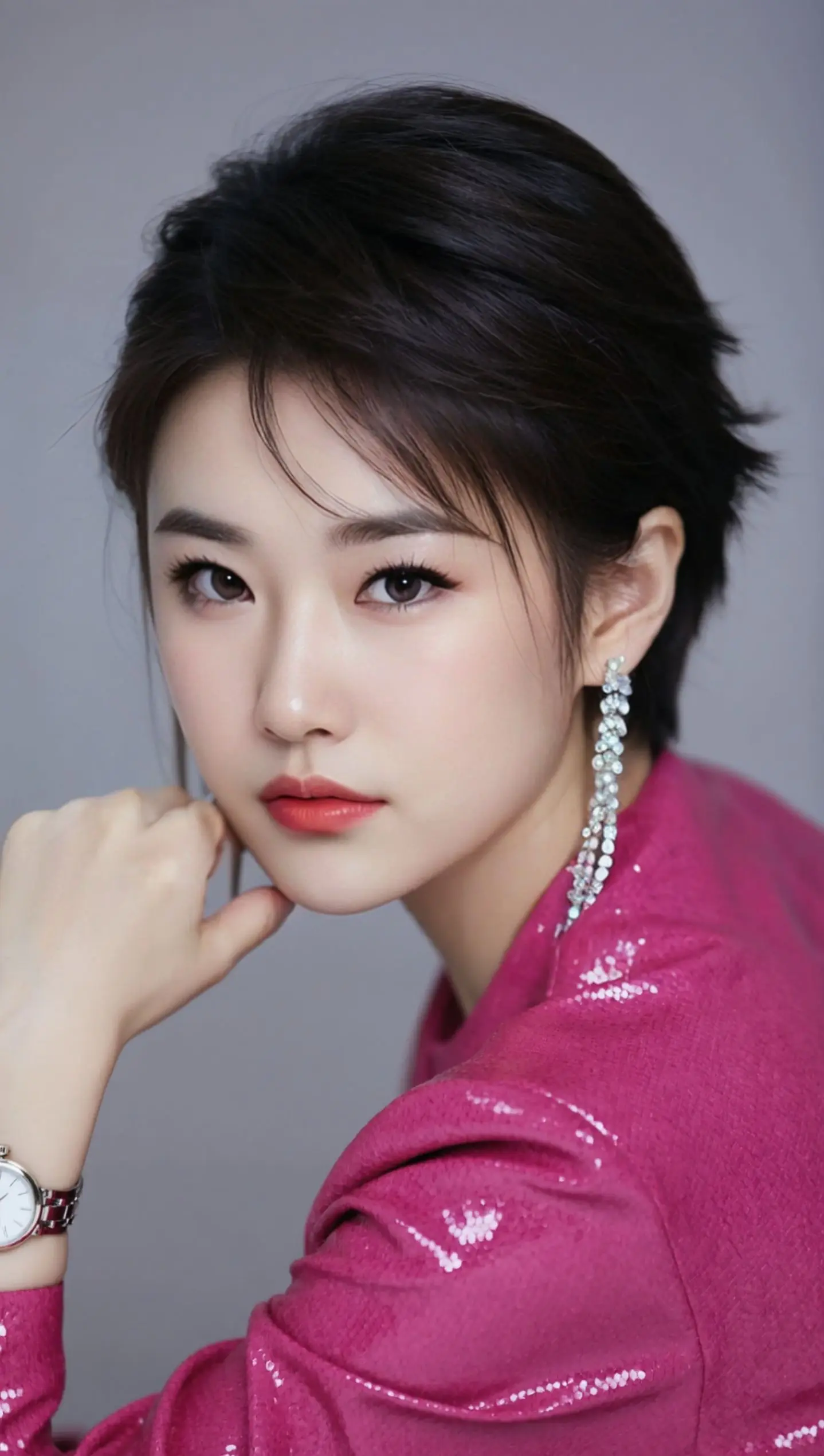 AI亮片短发写真 ai创作