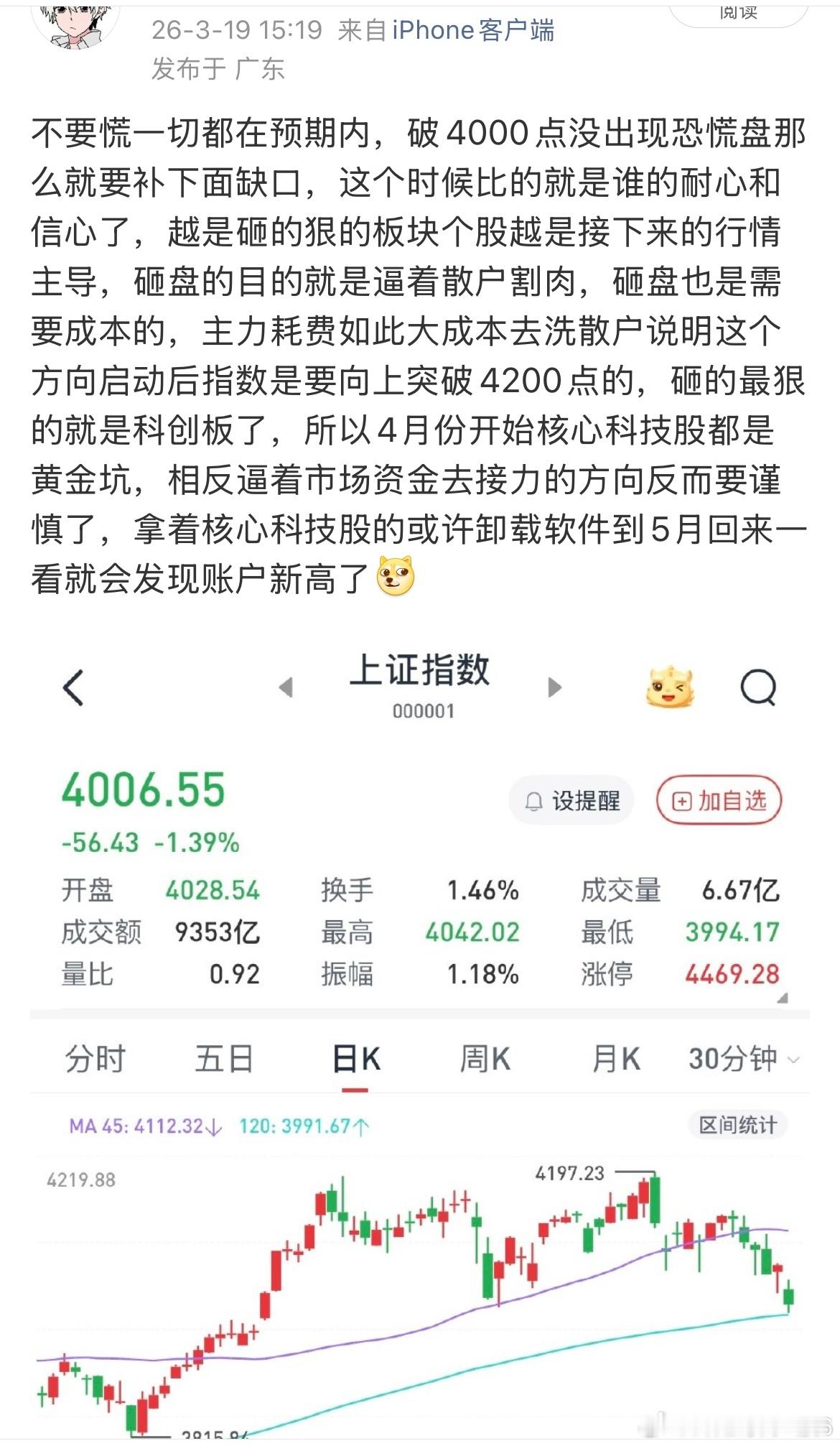 这是三月中下旬对于当时市场的理解，当时和现在7月下旬一样也是砸的面目全非，而现在