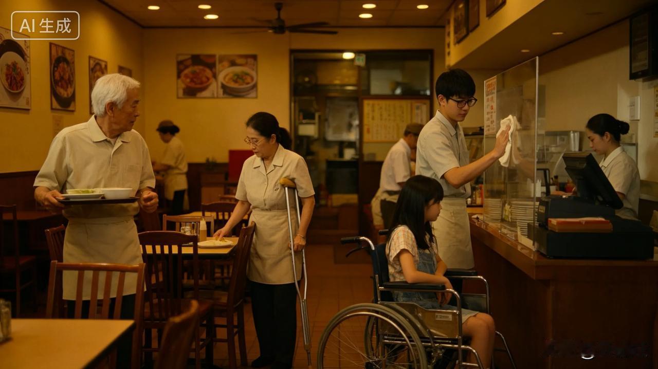 现在的老字号小吃店，为什么剩下来的服务员都是老弱病残的？  
       今天