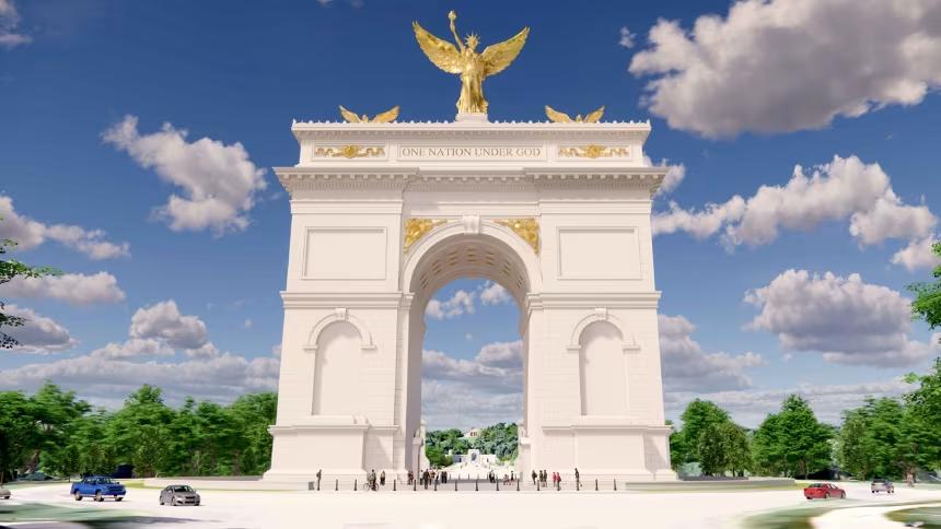 为庆祝美国成为独立250周年，而建造的凯旋门，正按计划迅速推进。
由于是特朗普以