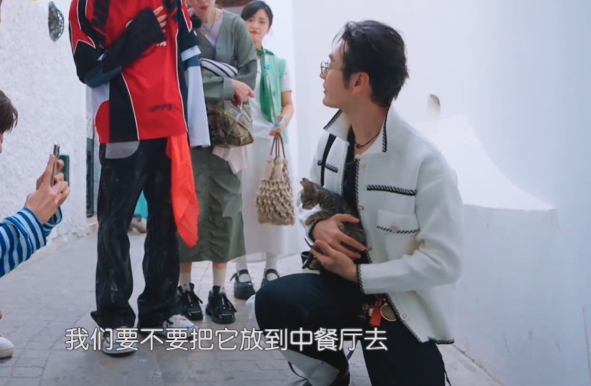 黄晓明把流浪猫带回中餐厅晓明哥是心软的神吧！看到小流浪猫就想带回餐厅，这波操作我