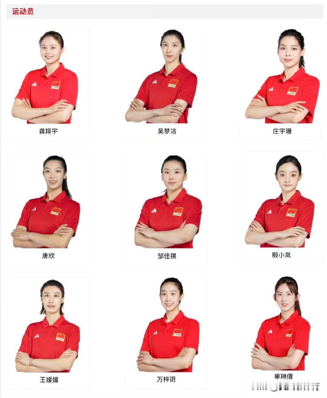 中国女排证件照出炉，怎么感觉球衣号码也已经定了呢？媛媛在第7位，原来球衣号码就是